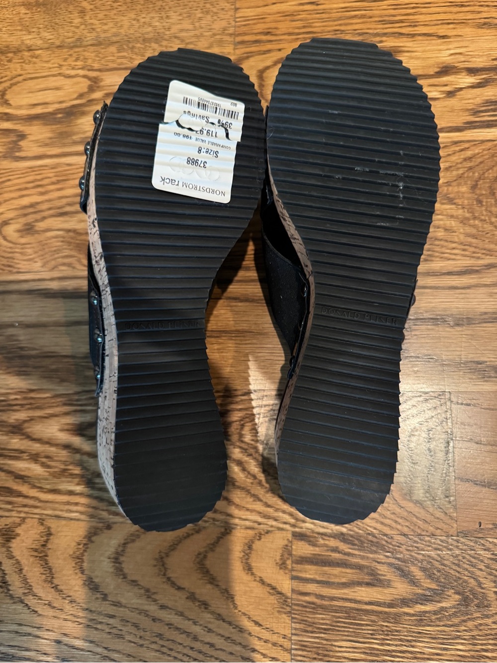 Donald J. Pliner Black Summera Cork Platform Sandal Slide New in Box US 8 - Picture 6 of 10